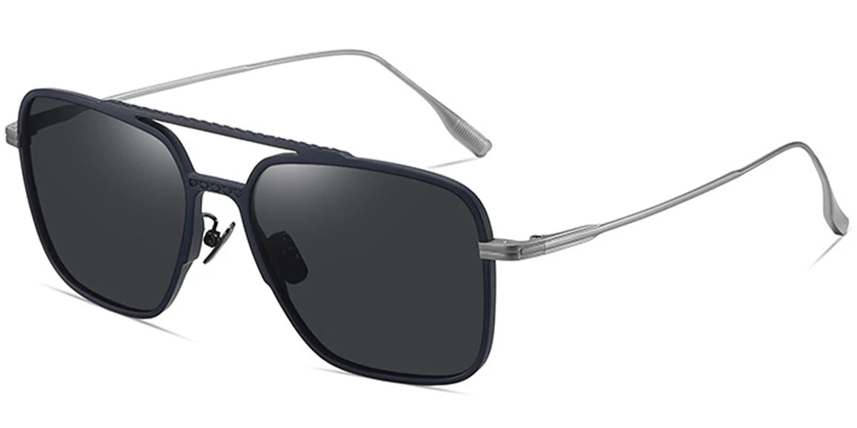 Sfumato Titanium Aviator Sunglasses Dark Blue