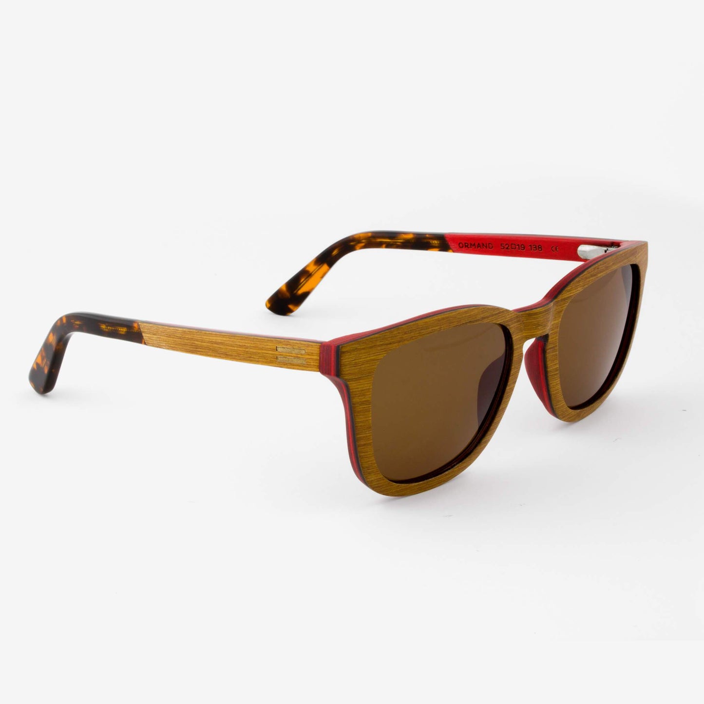 Sfumato - Wood Sunglasses Ormand Red with Tortoise Tips